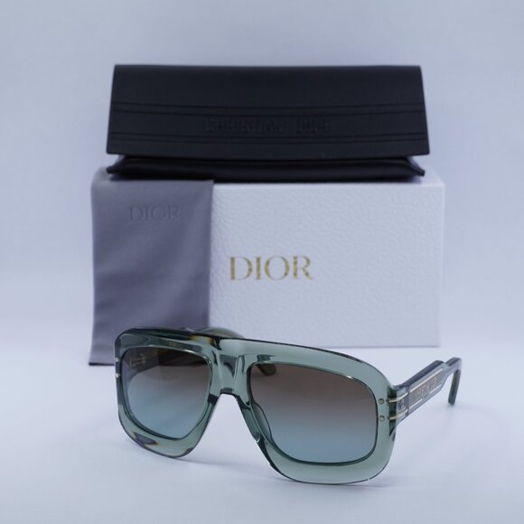 Dior DIODIORSIGNATURE M1U 55F2 Aviator Sunglasses - Green/Brown - Picture 7 of 11